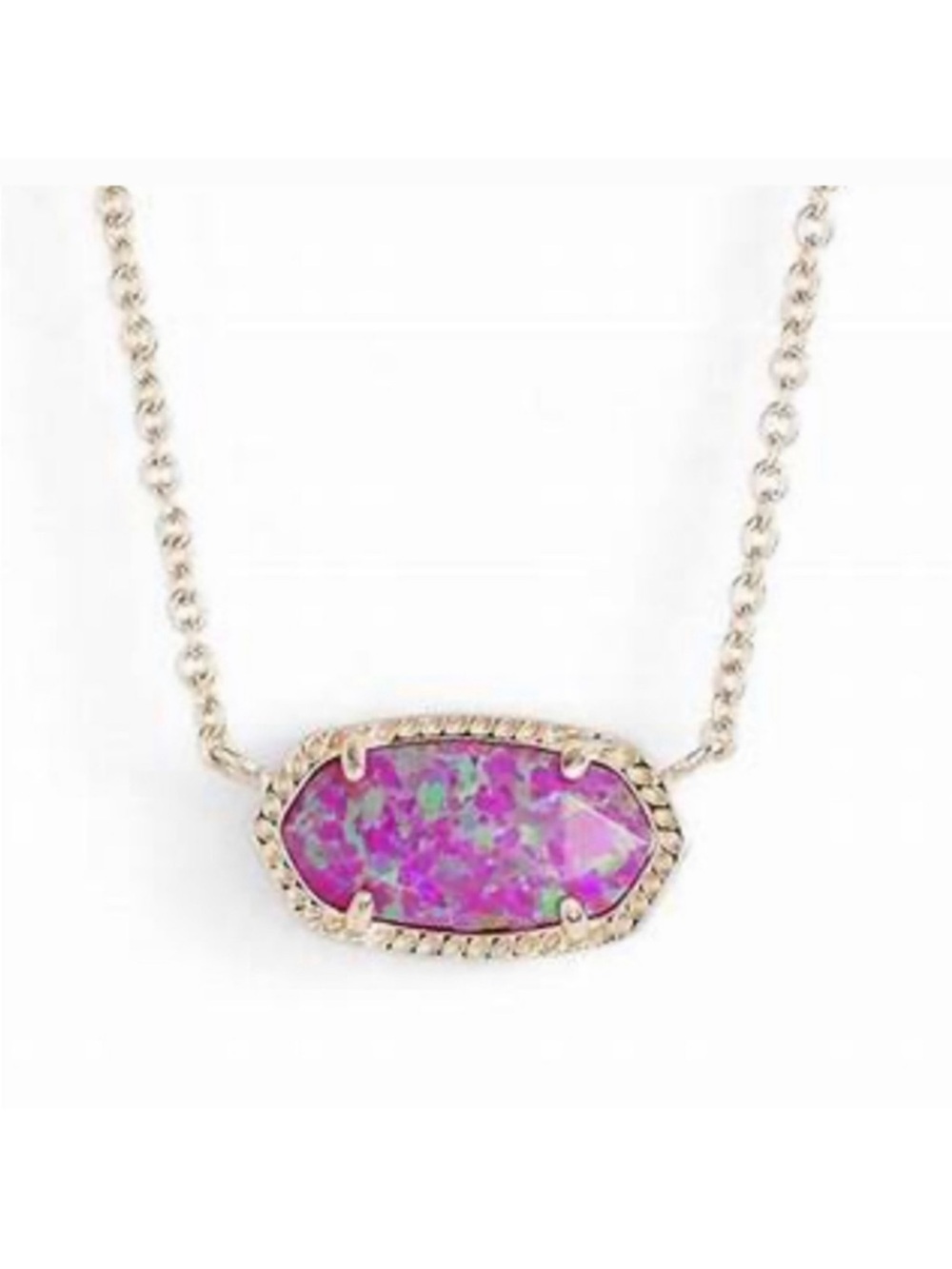 Kendra Scott Elisa Pendant Necklace In
Fuchsia Kyocera Opal